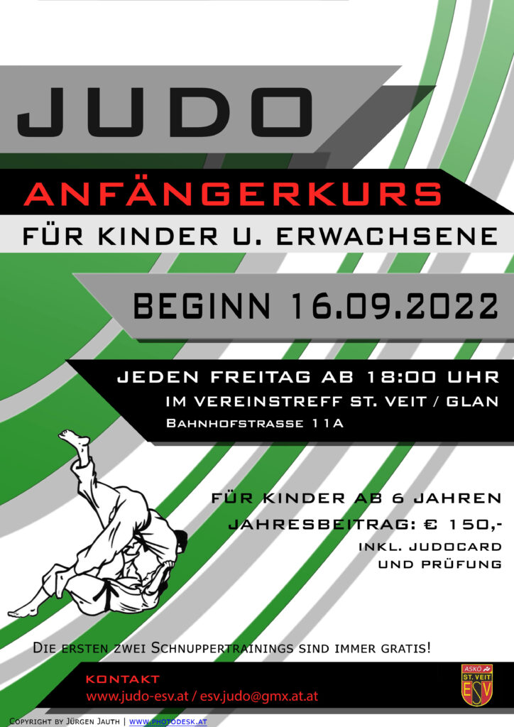 Judo Plakat zum Anfängerkurs Herbst 2022